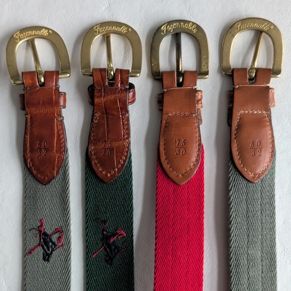 Boys Bundle of 4 Faconnable Golf Belts Sizes 30 and 32